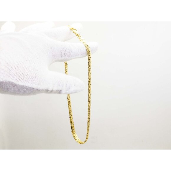 7mm Wide Italian Byzantine Style Chain Necklace 14k Gold 17" Long 20.2 Grams - Picture 3 of 9